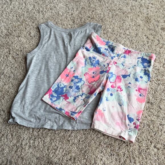 GAP Kids Gray Tank Top & Biker Shorts Floral Pattern Size L - Picture 3 of 3